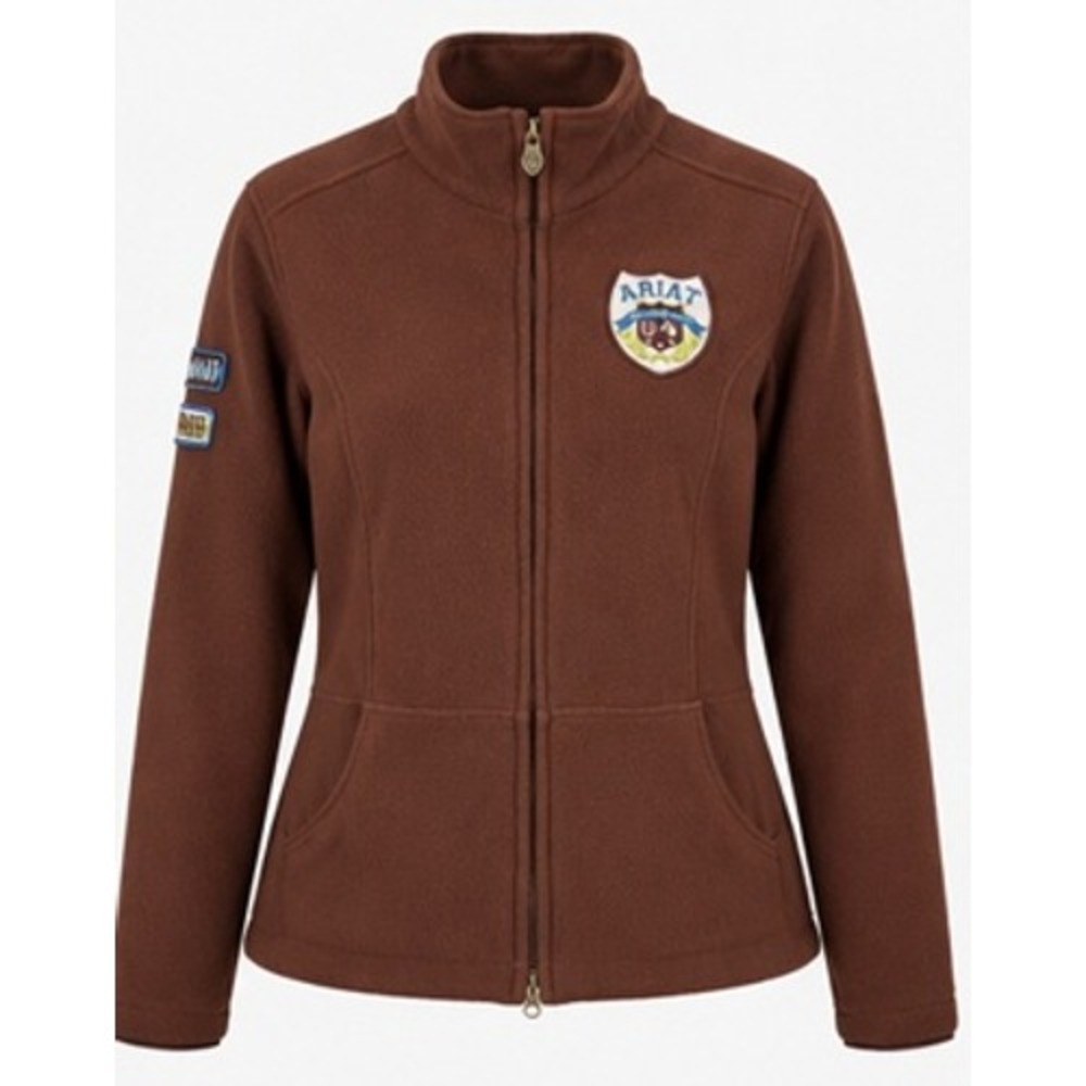 Ariat Performance Womens Large Brown Fleece Jacket Cowgirl Roping Rodeo